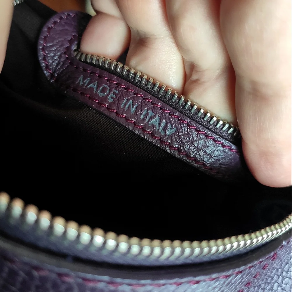 Tod's Charlotte Media Hobo Cargo Pockets Purple Leather Bag